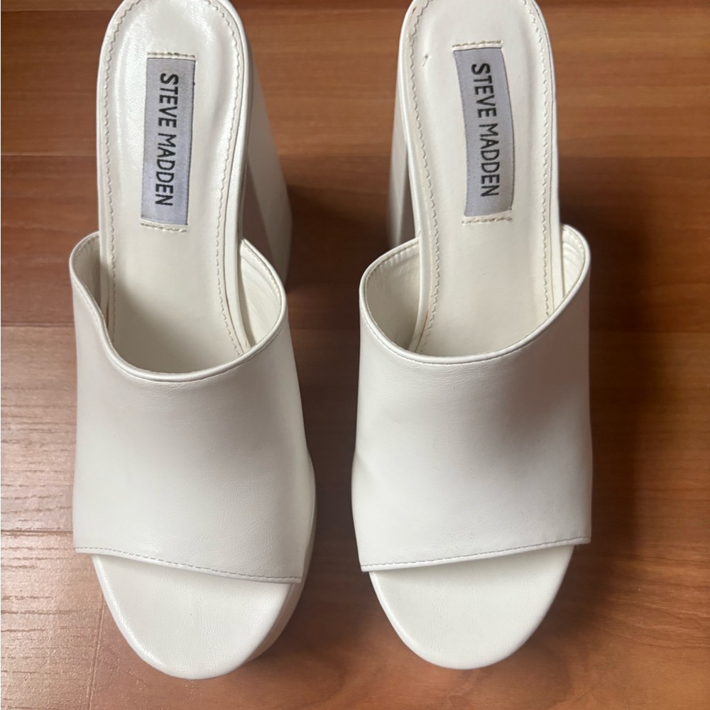 Steve Madden White Jungle Heels for Women